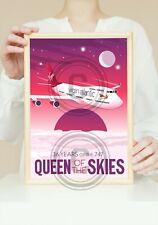 Virgin Atlantic Boeing B747 Aircraft Queen of the Skies Print, Poster and Canvas picture
