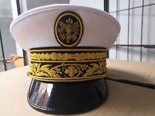 FRENCH NAVY PEAK CAP VISOR HAT NATIONAL DIRECTOR BULLION HAND EMBROIDERED picture