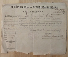 Cuban Cuba Letter 1879 MEXICO MEXICAN EMBASSY Nationality Certificate DOCUMENT picture