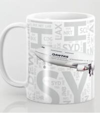 Qantas Airways Boeing 747 with Airport Codes - Coffee Mug (11oz) picture