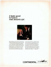 1966 Continental Airlines Vintage Print Ad Feels Good To Have A Man Around A Jet picture