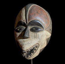 African Tribal Home Décor Wood Hand Carved Wall Hanging igbo Mask-8924 picture
