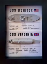 Monitor & Merrimack (CSS Virginia) Ironclad Memorial Display Shadow Box, 6