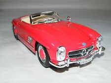 BURAGO MERCEDES BENZ 300SL RED 1:18 1/18 SCALE CONVERTIBLE ITALY USED & NICE picture