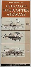 RARE 1956 CHICAGO HELICOPTER AIRWAYS BROCHURE PAMPHLET WITH MAPS AND SCHEDULES picture