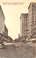1913 Stores Main St. looking South from Capitol Ave. Houston TX post card picture