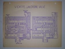 Vintage Aviation Aircraft Blueprint Vickers Hydraulic Unloading Valve Parts  picture