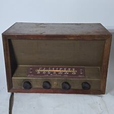 Dec 1948 Wards Airline Model 84 HA 1810C AM FM Tube Radio Wood Cabinet Powers On picture
