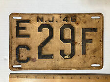 1946 NEW JERSEY N.J. State License Plate  EC 29F Vintage Rat Rod picture