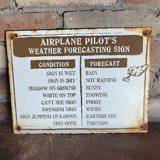 12X9 VINTAGE PILOT'S WEATER FORCASTING AIRLINES PORCELAIN AIRPORT AIRPLANE SIGN picture