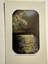 Sunset, Baboosic Lake, Amherst, NH Vtg White Border Postcard Unposted picture