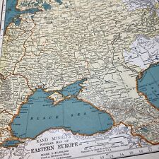 1940's Eastern Europe Soviet Union Ukraine White Russia atlas Map Vtg pre  WW2 picture