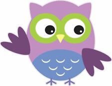 5inx4in Purple and Blue Owl Owls Bumper Stickers Vinyl Decals Window Sticker ... picture