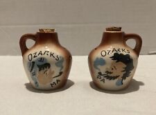 Vintage Ozark Ma Pa Souvenir Salt & Pepper Shakers Pink Crock Jugs picture