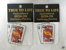 2 Vintage BLACKJACK Poker PATCHES Iron-on True To Life Embroidery MAFCO Emblem picture