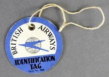 BRITISH AIRWAYS / BOAC VINTAGE AIRLINE LUGGAGE LABEL BAGGAGE BAG TAG - BLUE  picture
