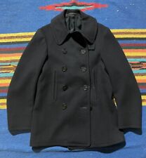 Vintage WW2 Mens 10 Button Naval Clothing Factory Military Peacoat 36 Wool picture