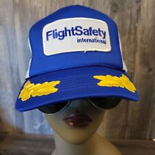 Flight Safety International Gold Trim Front Patch Rope Vintage Snapback Trucker picture