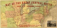 1856 Great Central Route - Michigan Central Railroad Map - 12x24 picture