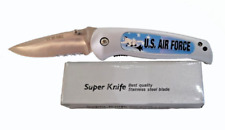 NEW Jaguar USAF AIR FORCE Folding Pocket Knife Stainless Blade Silver Qty: 1 picture