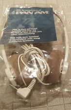 VINTAGE PAN AM AIRLINE HEADPHONES SET WITH BAG - UNUSED; UNTESTED picture