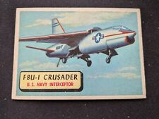 1957 Topps Planes of the World Card # 91 F8U-1 Crusader - U.S. Interceptor (VG) picture