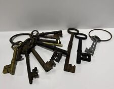 13 Vintage Solid Brass & Other Metal Skeleton Keys Old Skeleton Keys Lot picture