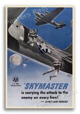 1940s Douglas C-54 Skymaster Paratrooper WWII Historic War Poster - 16x24 picture