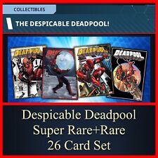 DESPICABLE DEADPOOL-RED SUPER RARE+WHITE RARE 26 CARD SET-TOPPS MARVEL COLLECT picture