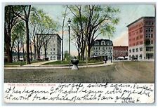 1907 Park Square Trolley Streetcar Building Pittsfield Massachusetts MA Postcard picture