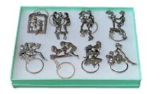 Risque Man & Woman Moveable Sex Position Keychain Key Ring 8 PCS Set picture