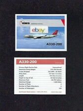 NORTHWEST AIRLINES AIRBUS A330-200 PILOT CARD COLLECTOR CARD LAST LIVERY picture