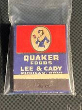 20 STRIKE MATCHBOOK - QUAKER FOODS - LEE & CANDY - MICHIGAN, OH - UNSTRUCK picture