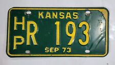 1973 KANSAS License Plate 🔥FREE SHIPPING🔥 HP R 193 ~NICE VINTAGE ANTIQUE PLATE picture