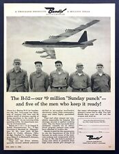1956 Boeing B-52 Jet Bomber & Mechanics photo Bendix Aviation vintage print ad picture