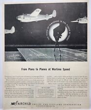 1943 Fairchild Engine Airplane  Army Navy NY Vtg WWII Era Print Ad Man Cave Art picture