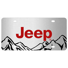 Jeep in Red Rock Mountain Graphic Brush Special Aluminum Metal License Plate picture