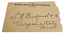 1870's NORTHERN PACIFIC USED COMPANY ENVELOPE VIRGINIA CITY MONTANA S. R. BUFORD picture
