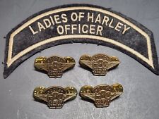 Ladies of Harley HOG Pins 2008, 2009, 2013 & 2014 and Officer Patch UNUSED picture