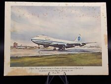 PAN AM Menu CLIPPER HISTORIC 1st FLIGHTS wide body Jets ~ Boeing B747 / Postcard picture