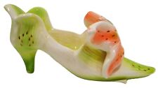 Orchid Fantasy Shoe Shaped Tealight Candle Holder Butterfly Green White Pink picture