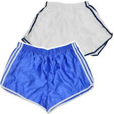 French Army Retro Running Vintage '90s Shorts Blue White Stripes Silky PT Pants picture