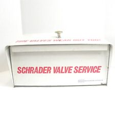 VINTAGE SCHRADER VALVE SERVICE CABINET RACK BOX METAL SCOVILL APX. 16X9X8.5 USED picture