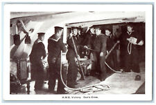 c1940's H.M.S. Victory Gun's Crew British Navy Portsmouth England Postcard picture