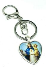 Virgin Mary Keyring Catholic Keyring Heart Cabochon Jesus Gift Faith Devotion picture