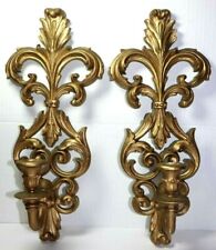  BURWOOD GOLD Mid Century WALL Hangings CANDLE HOLDERS 14