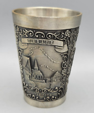 Vintage Wertzinn Design Stuttgart German Pewter Wine Cup Glass Embossed Mug picture