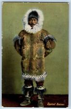 Alaska AK Postcard Typical Eskimo Man On Winter Suit c1910's Unposted Antique picture