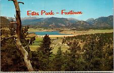 Estes Park Funtown Lake Park Village Colorado CO Mountains Postcard VTG UNP picture