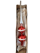 Vintage 3 Tier Blown Glass Red Tree Topper West Germany picture